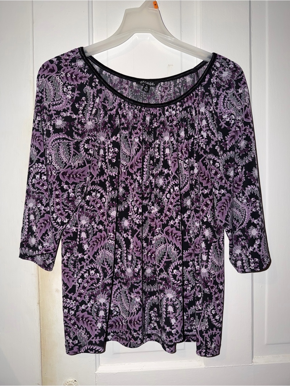 George Purple Paisley Scoop Neck Tunic